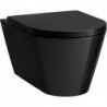 WC suspendu KARTELL, sans bride, à fond creux noir LAUFEN