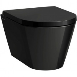 WC suspendu KARTELL COMPACT, sans bride, à fond creux noir LAUFEN