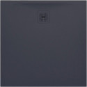 Receveur de douche carré LAUFEN PRO, écoulement latéral 900 x 900 x 30 mm, anthracite LAUFEN