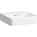 Lave-mains VAL 450 x 420 mm avec trop-plein, sans trou pour robinetterie blanc mat LAUFEN