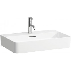 Lavabo VAL 650 x 420 mm avec trop-plein, 1 trou pour robinetterie, blanc mat LAUFEN