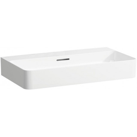 Lavabo VAL 750 x 420 mm avec trop-plein, sans trou pour robinetterie, blanc mat LAUFEN