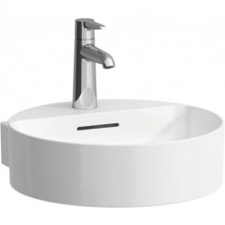 Lave-mains VAL 400 x 425 mm avec trop-plein, 1 trou pour robinetterie, blanc mat LAUFEN