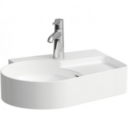 Lavabo VAL 530 x 400 mm, 1 trou pour robinetterie, avec trop-plein blanc LAUFEN