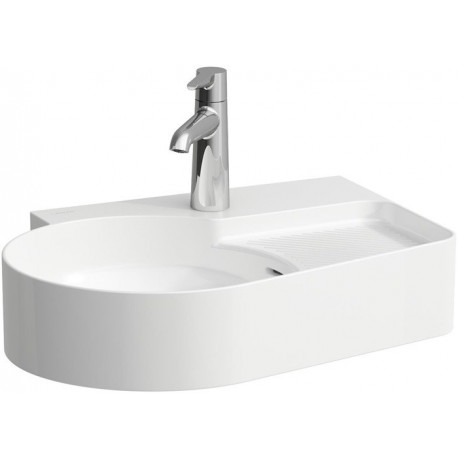 Lavabo VAL 530 x 400 mm, 1 trou pour robinetterie, avec trop-plein blanc mat LAUFEN