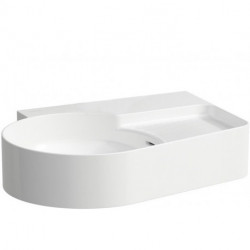Lavabo VAL 530 x 400 mm, sans trou pour robinetterie, avec trop-plein blanc mat LAUFEN