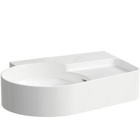 Lavabo VAL 530 x 400 mm, sans trou pour robinetterie, avec trop-plein blanc mat LAUFEN