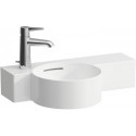 Lave-mains VAL 550 x 315 mm, 1 trou pour robinetterie, avec trop-plein blanc LAUFEN