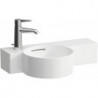 Lave-mains VAL 550 x 315 mm, 1 trou pour robinetterie, avec trop-plein blanc LAUFEN