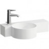 Lave-mains VAL 550 x 315 mm, sans trou pour robinetterie, avec trop-plein blanc LAUFEN