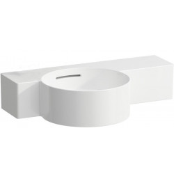 Lave-mains VAL 550 x 315 mm, sans trou pour robinetterie, avec trop-plein blanc mat LAUFEN