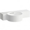 Lave-mains VAL 550 x 315 mm, sans trou pour robinetterie, avec trop-plein blanc mat LAUFEN