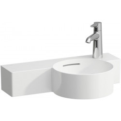 Lave-mains VAL 550 x 315 mm, 1 trou pour robinetterie, avec trop-plein blanc LAUFEN