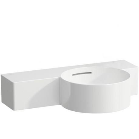 Lave-mains VAL 550 x 315 mm, sans trou pour robinetterie, avec trop-plein blanc LAUFEN