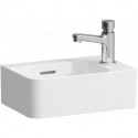 Lave-mains VAL 340 x 220 mm, 1 trou pour robinetterie, avec trop-plein blanc mat LAUFEN