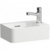 Lave-mains VAL 340 x 220 mm, 1 trou pour robinetterie, avec trop-plein blanc mat LAUFEN