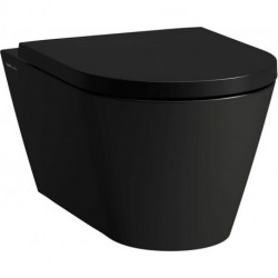 WC suspendu KARTELL sans bride, à fond creux noir mat LAUFEN