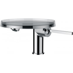 Mitigeur monocommande de lavabo KARTELL avec disque décoratif transparent sans robinet d'évacuation chromé LAUFEN