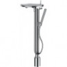 Mitigeur de bain sur pied KARTELL avec disque décoratif chrome transparent LAUFEN