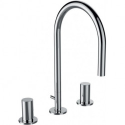 Mitigeur lavabo 3 trous KARTELL saillie 165 mm avec vidage chromé LAUFEN
