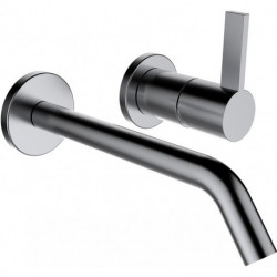 Mitigeur lavabo à encastrer 2 trous KARTELL saillie 175 mm, pour Simibox 2 points PVD INOX LAUFEN