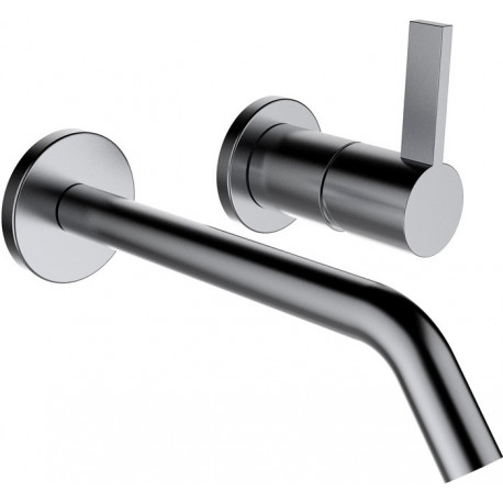Mitigeur lavabo à encastrer 2 trous KARTELL saillie 175 mm, pour Simibox 2 points PVD INOX LAUFEN