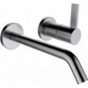 Mitigeur lavabo à encastrer 2 trous KARTELL saillie 175 mm, pour Simibox 2 points PVD INOX LAUFEN