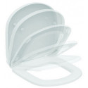 Abattant WC EUROVIT avec couvercle, charnières en acier inoxydable blanc, avec fermeture amortie IDEAL STANDARD