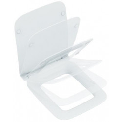 Abattant WC STRADA II avec couvercle, charnières en acier inoxydable Softclosing Sandwich blanc IDEAL STANDARD