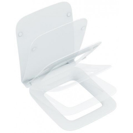 Abattant WC STRADA II avec couvercle, charnières en acier inoxydable Softclosing Sandwich blanc IDEAL STANDARD