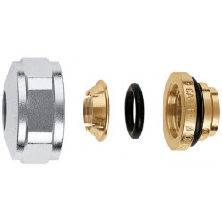 Raccord à compression filetage intérieur 3/4 pouce, laiton nickelé pour 15 mm CALEFFI (Par 2)
