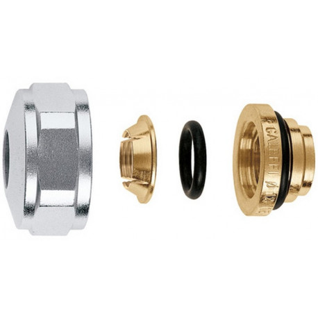Raccord à compression filetage intérieur 3/4 pouce, laiton nickelé pour 15 mm CALEFFI (Par 2)