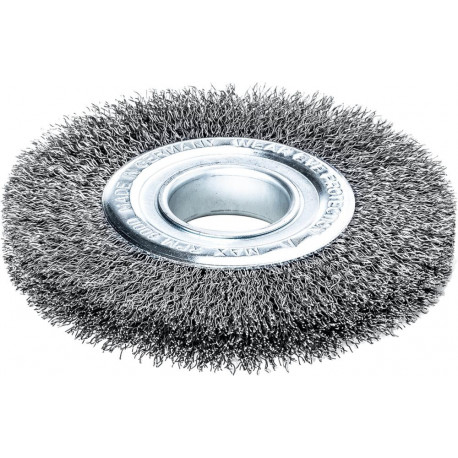 Brosse ronde fil d'acier 125x21/23mm ondulé 0,3mm 