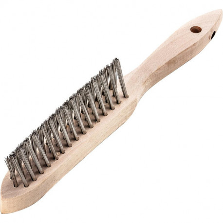 Brosse métallique inox 3-rangs 0,3mm 