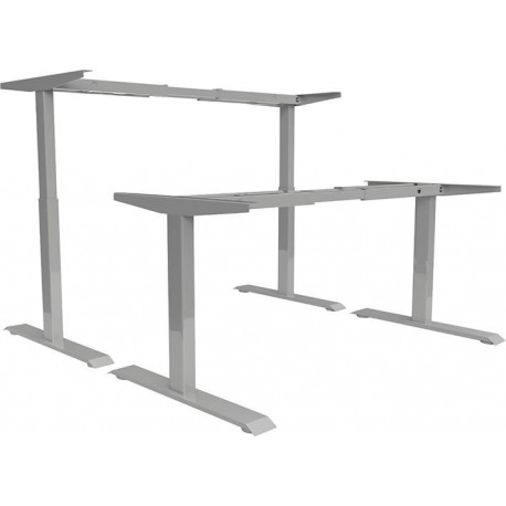 Cadre table elévatrice bureau 2M3S alu RAL 9006 610-1270 mm