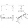 Cadre table elévatrice bureau 2M2S alu RAL 9006 695-1145 mm