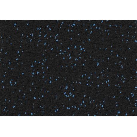 Sol pour sport caoutchouc noir/bleu 6mm 1,25x10m
