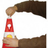 Cône de signalisation avec oeil rouge avec verres réfléchissants hauteur 613mm