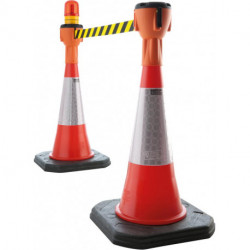 Jeu de cônes de signalisation ceinture orange jaune / noir diag.