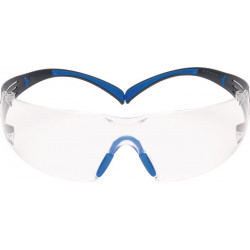 Lunettes de protection SecureFit-SF400 EN 166-1FT branches bleu gris. verres tra