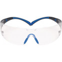 Lunettes de protection SecureFit-SF400 EN 166-1FT branches bleu gris. verres tra