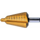 Foret perce-tôle de précision, acier rapide, revêtement TiN, Capacité de perçage : 4-31 mm, Taille 7, Long. totale 103 mm, Long. de la queue : 25 mm
