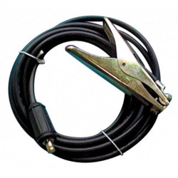 Câble de masse surmoulé 200 A longueur du câble 4 m D. du câble 16 mm² fiche KS 25 enveloppe caoutchouc fiche de branchement/pince de masse