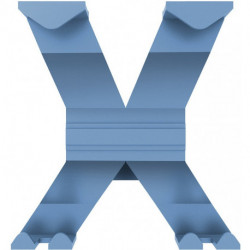 Porte-manteau mural aluminium 4 patères Longueur 170mm bleu pastel