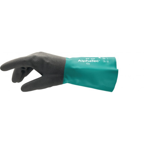 Gant de protection chimique AlphaTec 58-430 Taille 9 vert/gris EN 388.EN 374.EN 1149 Kat.III (Par 12)