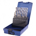 Set Foret hélicoïdal DIN 338 TypN D.1-10x0.5mm HSS 19 unités coffret plastique.