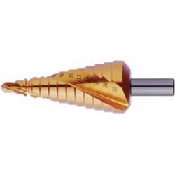 Foret étagé universel, goujure hélicoïdale, revêtement TiN, Long. de l'étage : 3 mm, Long. totale 82 mm, Ø queue h8 : 12 mm