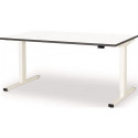 Poste de travail debout / assis levero H650-1250xB1600xT800mm blanc.RAL9003/blanc réglable électriquement MAUSER