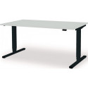 Poste de travail debout / assis levero H650-1250xL1600xP800mm gris anthracite, RAL 7016 / gris clair réglable électriquement MAUSER