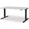 Poste de travail debout / assis levero H650-1250xL1600xP800mm gris anthracite, RAL 7016 / gris clair réglable électriquement MAUSER